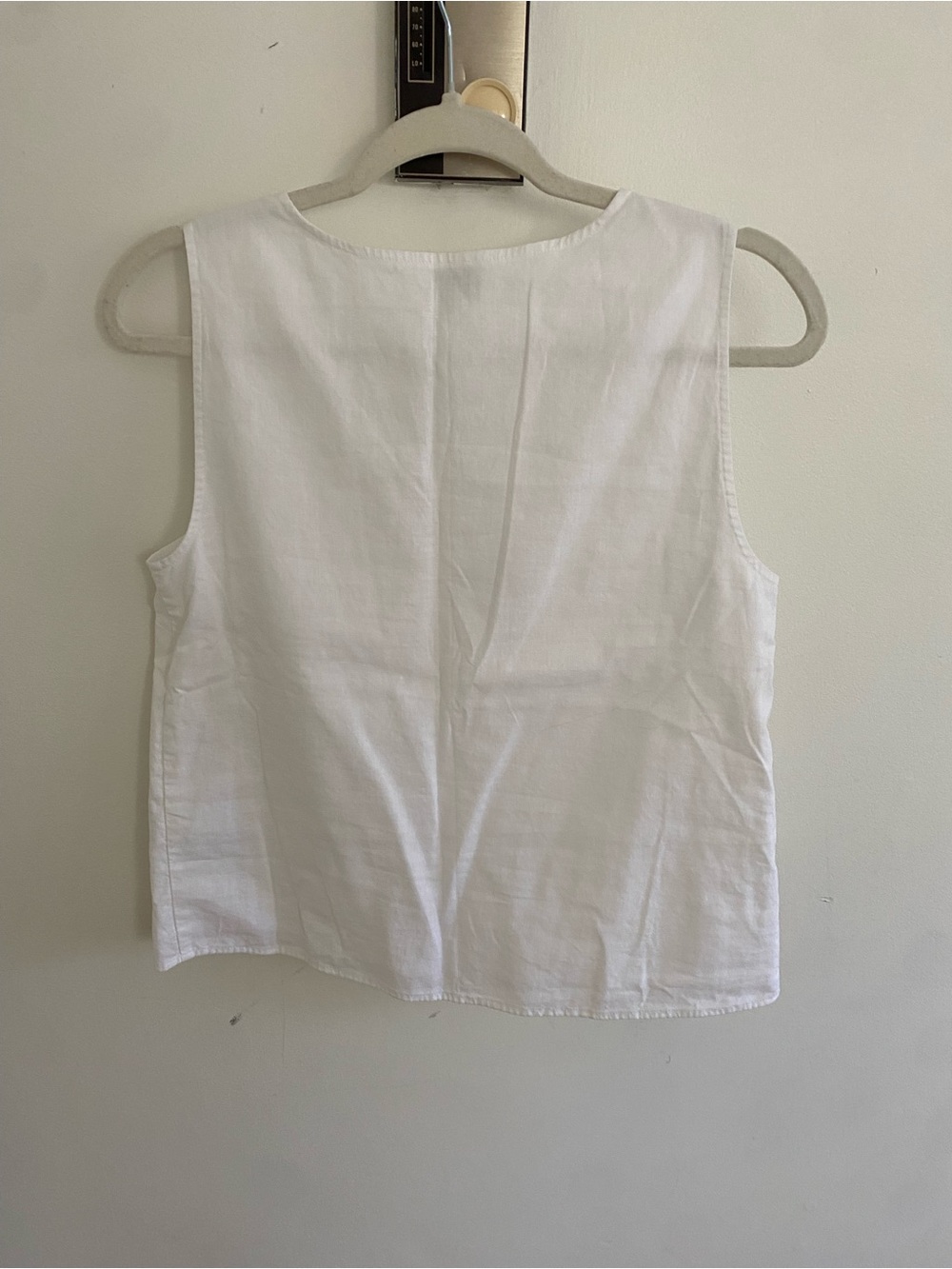 J. Crew White Button-Front Cotton Linen Tank with - Picture 4 of 6